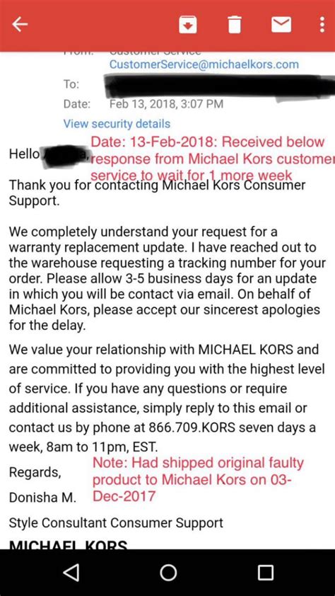 contact michael kors customer service.